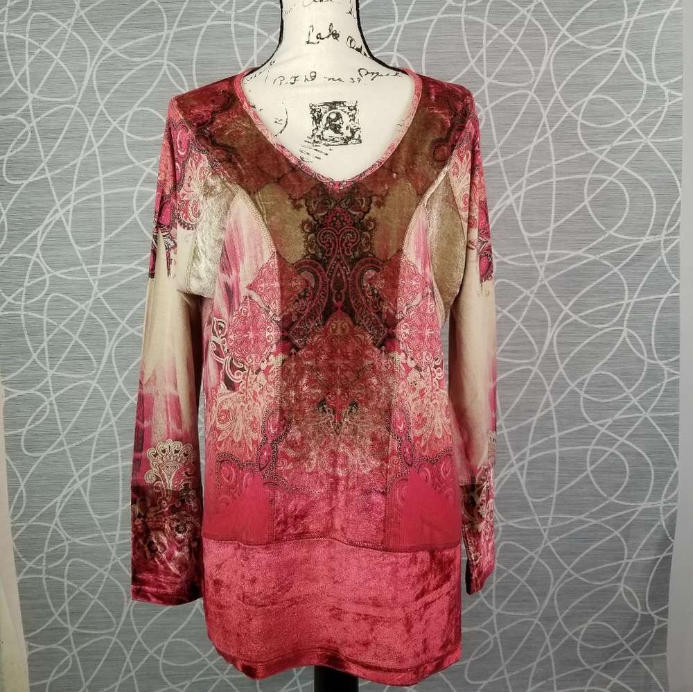 Women's One World Tunic Top siz Large Textured